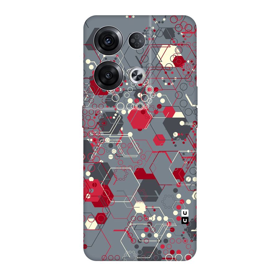 Hexagons Pattern Original Polycarbonate Back Case for Oppo Reno8 Pro 5G