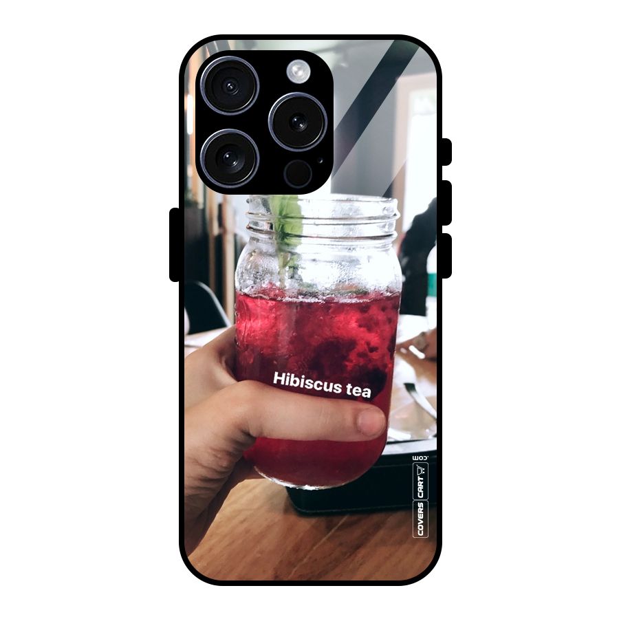 Hibiscus Tea Glass Back Case for iPhone 15 Pro