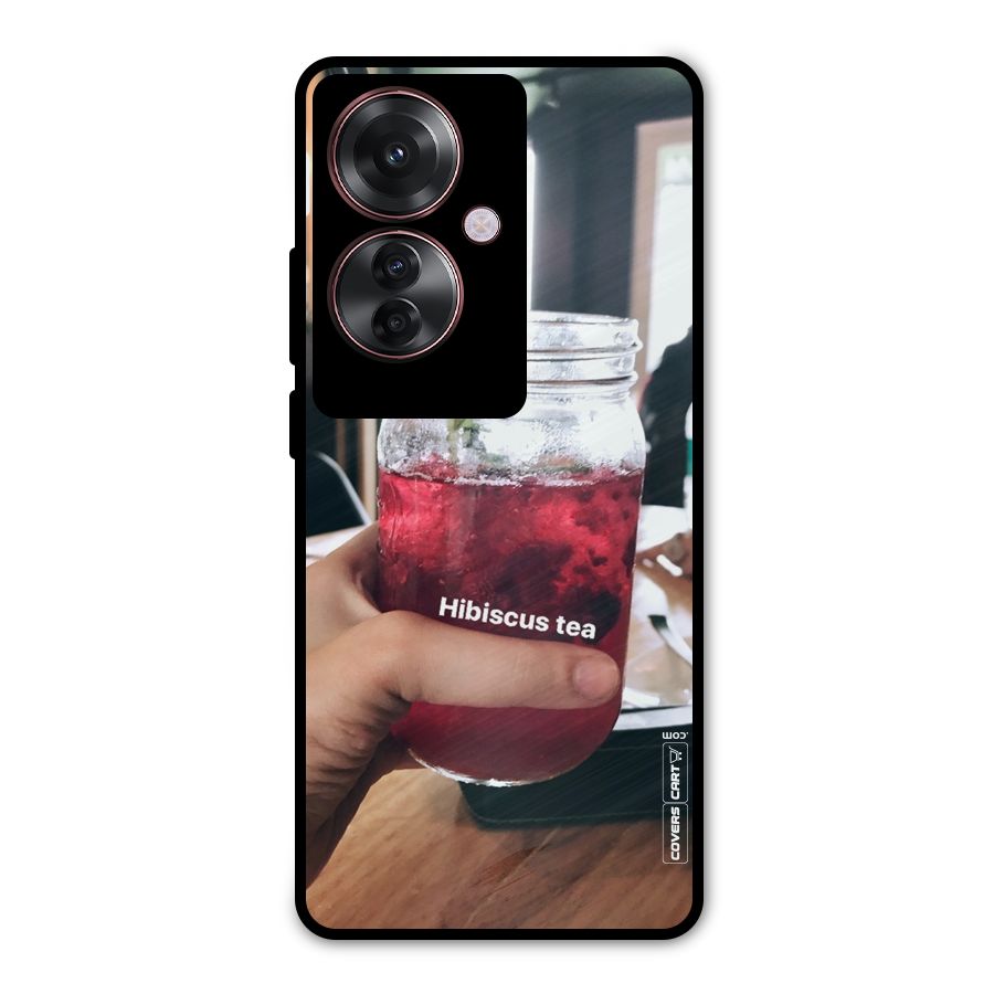 Hibiscus Tea Metal Back Case for Oppo F25 Pro