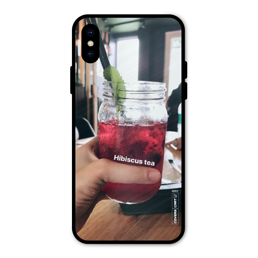 Hibiscus Tea Metal Back Case for iPhone X