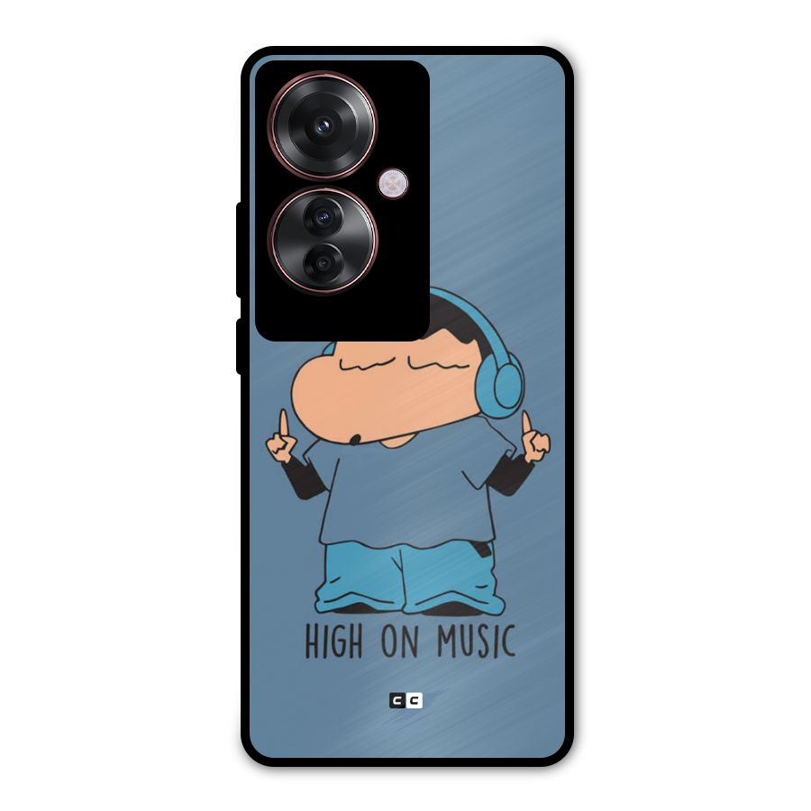High On Music Metal Back Case for Oppo F25 Pro