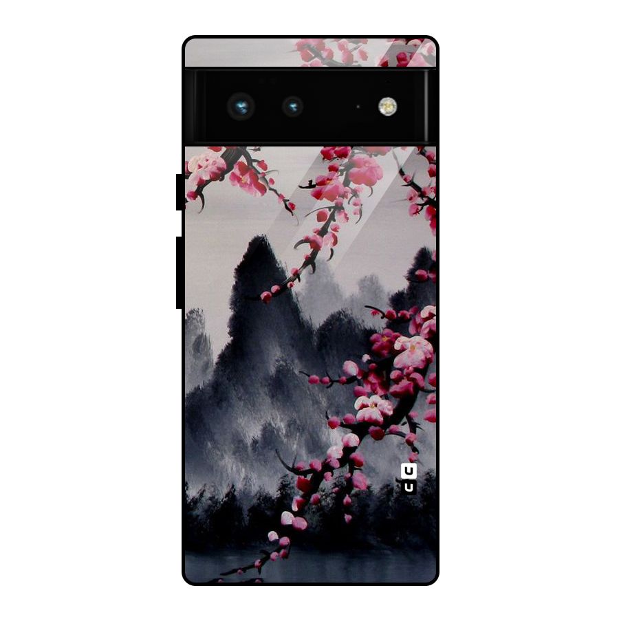 Hills And Blossoms Glass Back Case for Google Pixel 6