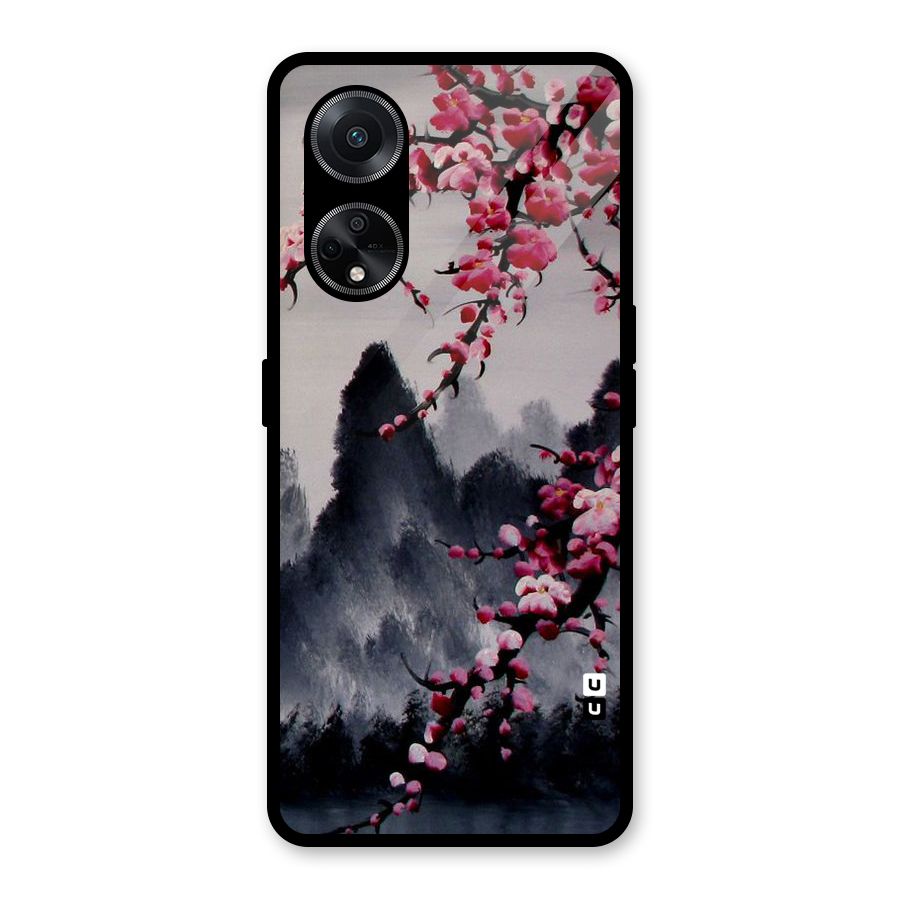 Hills And Blossoms Glass Back Case for Oppo F23