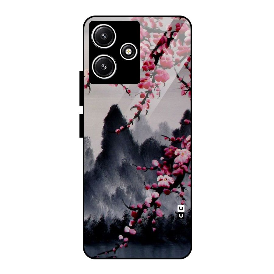 Hills And Blossoms Glass Back Case for Poco M6 Pro