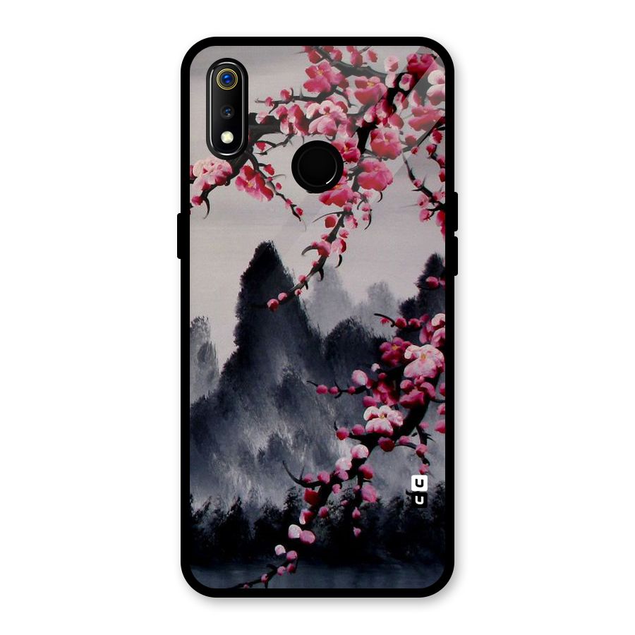 Hills And Blossoms Glass Back Case for Realme 3i