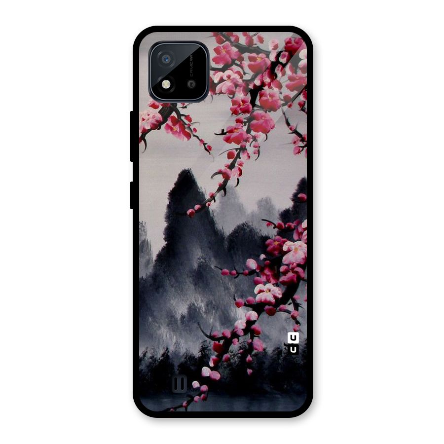 Hills And Blossoms Glass Back Case for Realme C11 2021