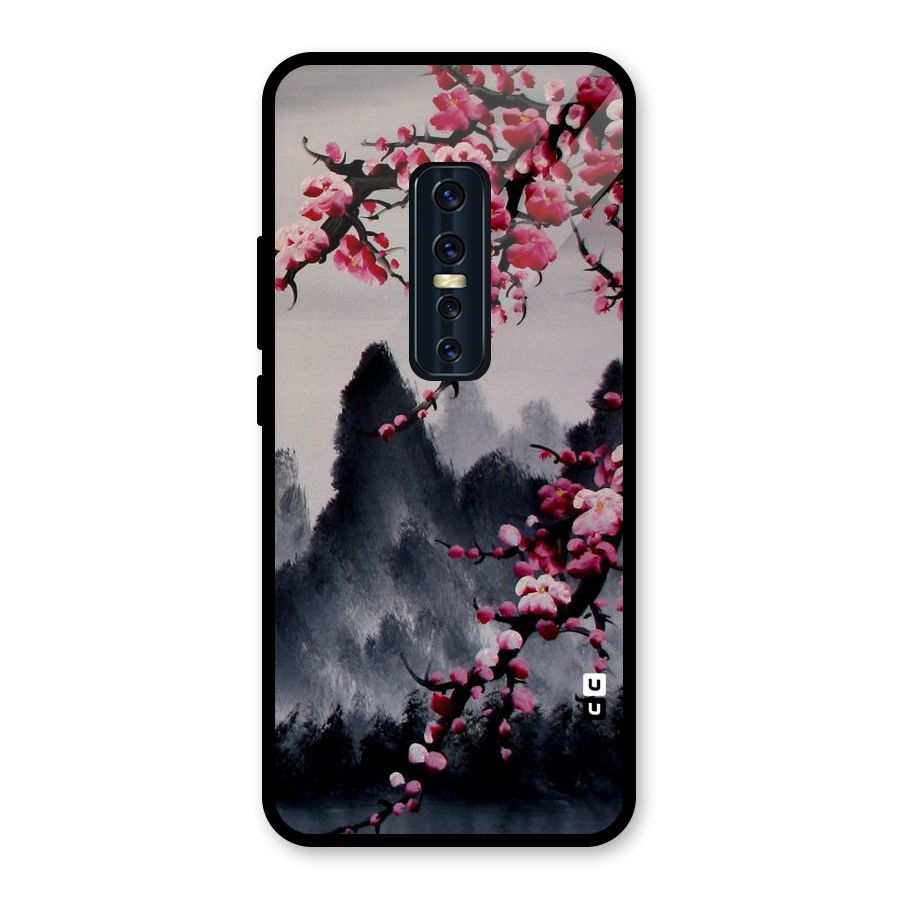 Hills And Blossoms Glass Back Case for Vivo V17 Pro