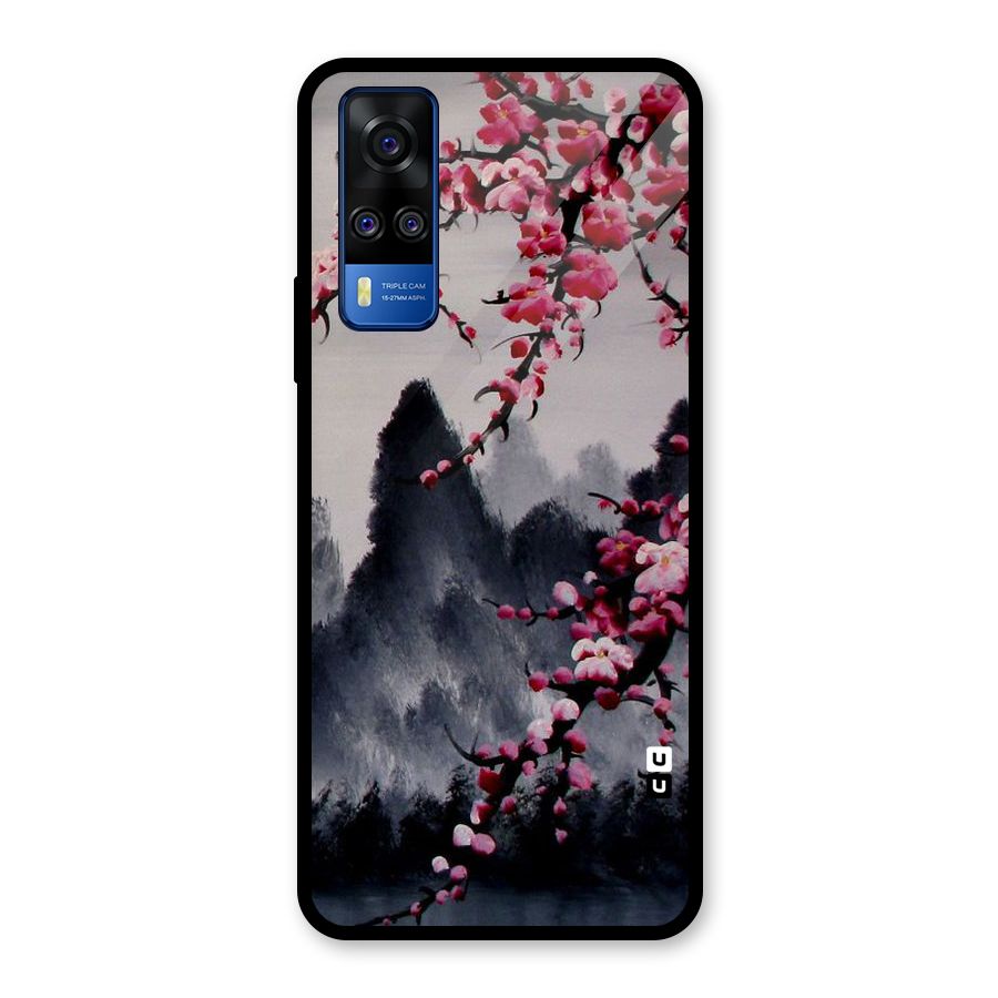 Hills And Blossoms Glass Back Case for Vivo Y31