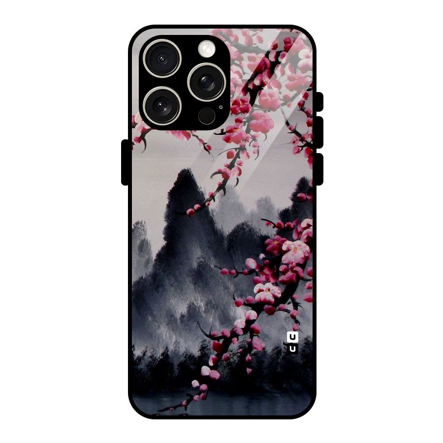 Hills And Blossoms Glass Back Case for iPhone 15 Pro Max