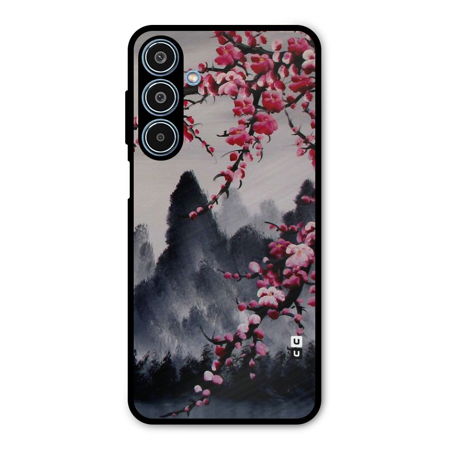 Hills And Blossoms Metal Back Case for Galaxy M35