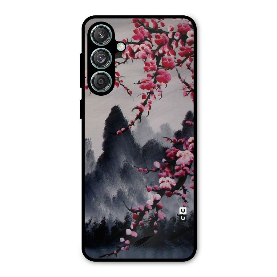 Hills And Blossoms Metal Back Case for Galaxy M55 5G