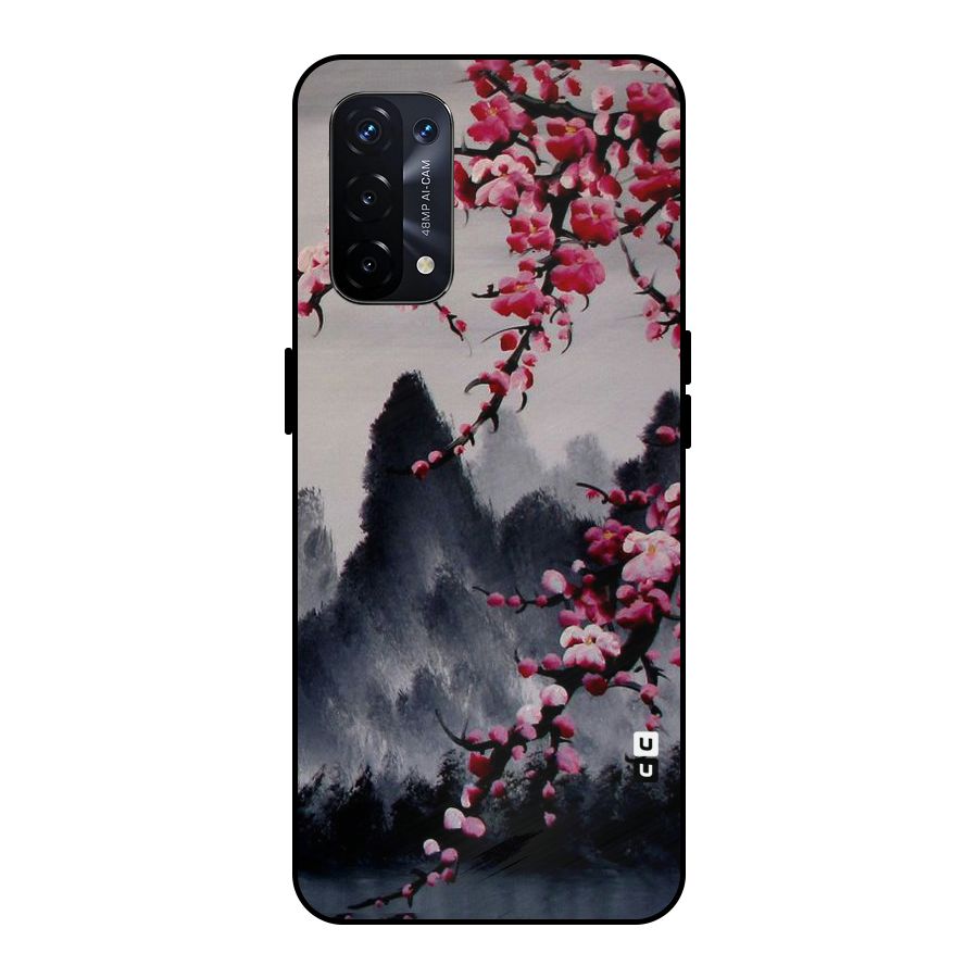 Hills And Blossoms Metal Back Case for Oppo A74 5G