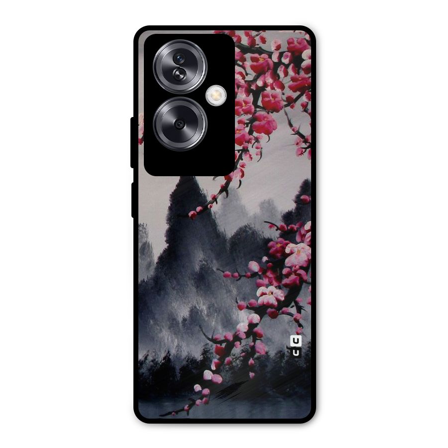 Hills And Blossoms Metal Back Case for Oppo A79 5G