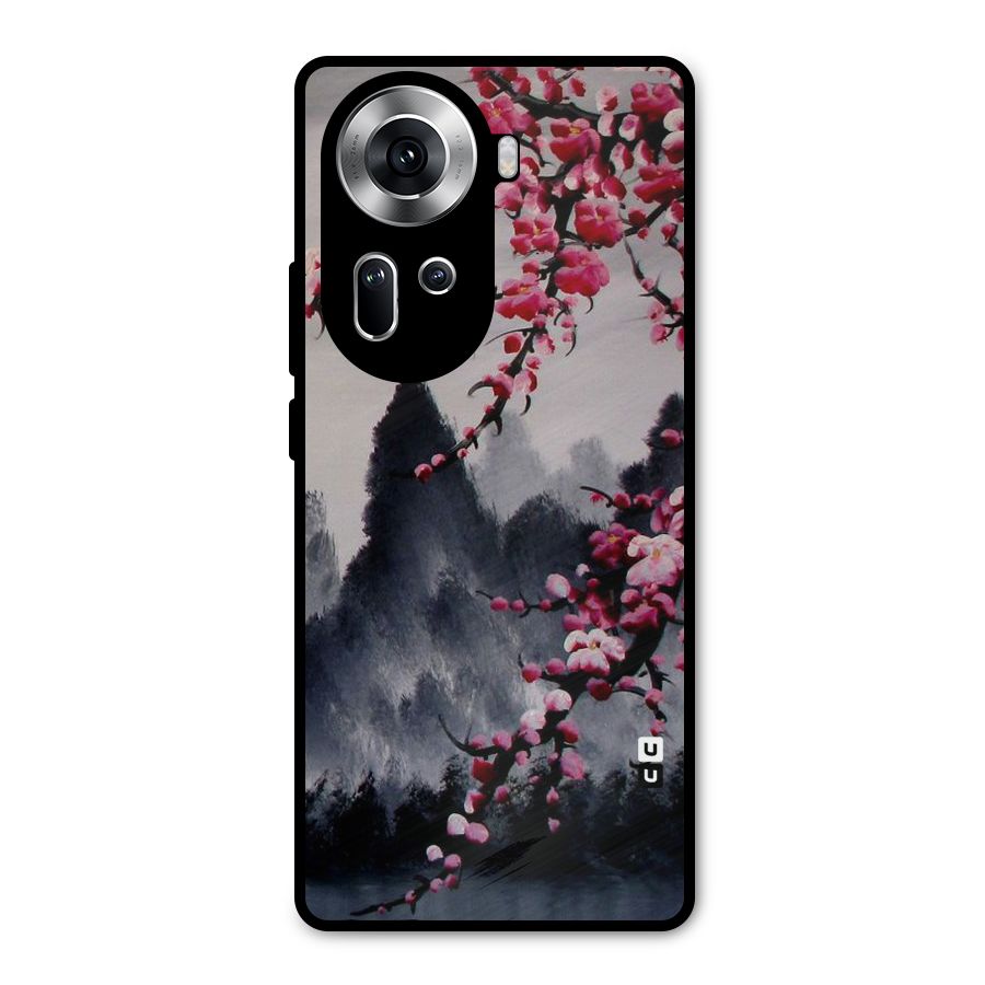 Hills And Blossoms Metal Back Case for Oppo Reno11 5G