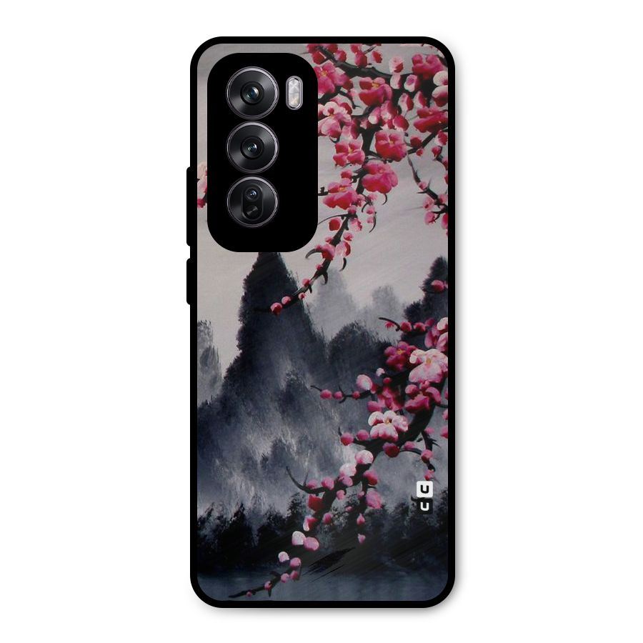 Hills And Blossoms Metal Back Case for Oppo Reno12 Pro