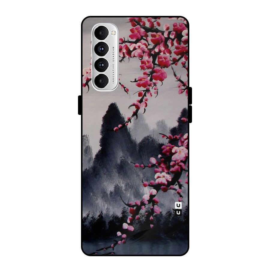 Hills And Blossoms Metal Back Case for Oppo Reno4 Pro