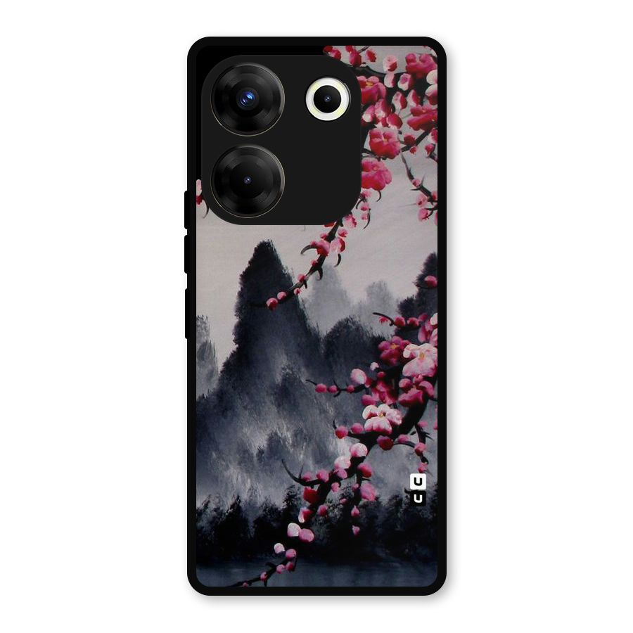 Hills And Blossoms Metal Back Case for Tecno Camon 20 Pro