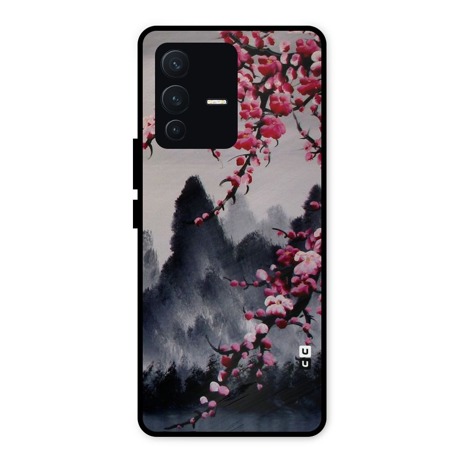 Hills And Blossoms Metal Back Case for Vivo V23 5G