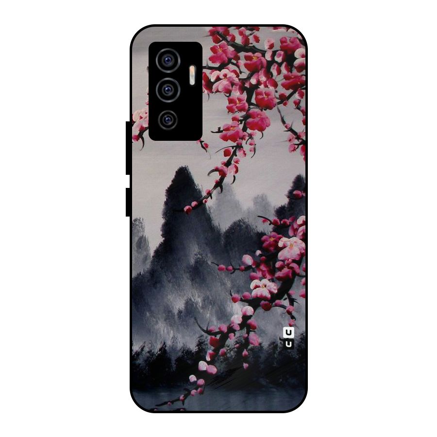 Hills And Blossoms Metal Back Case for Vivo V23e