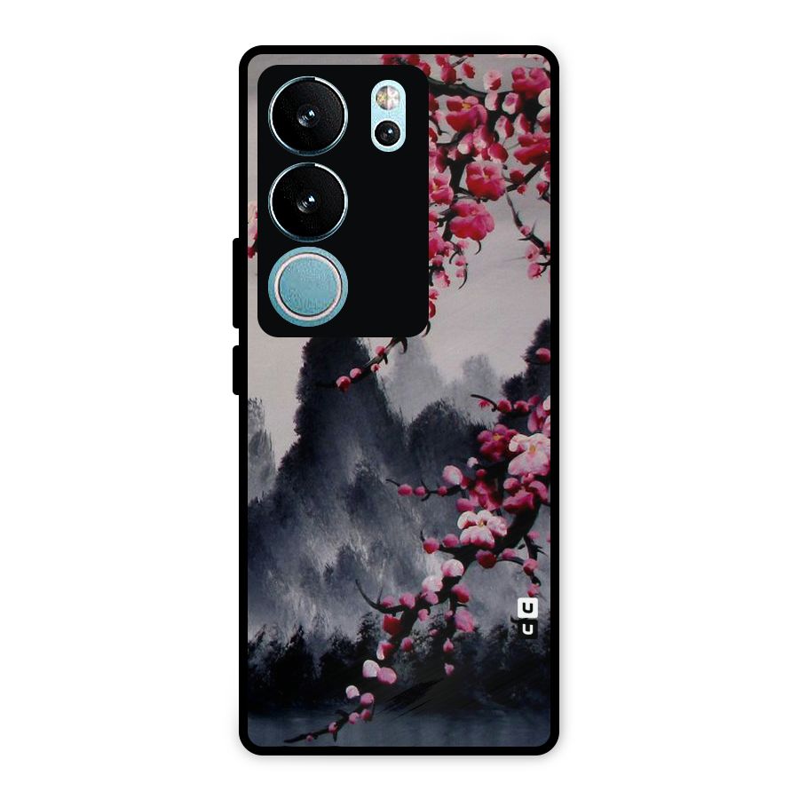Hills And Blossoms Metal Back Case for Vivo V29 Pro