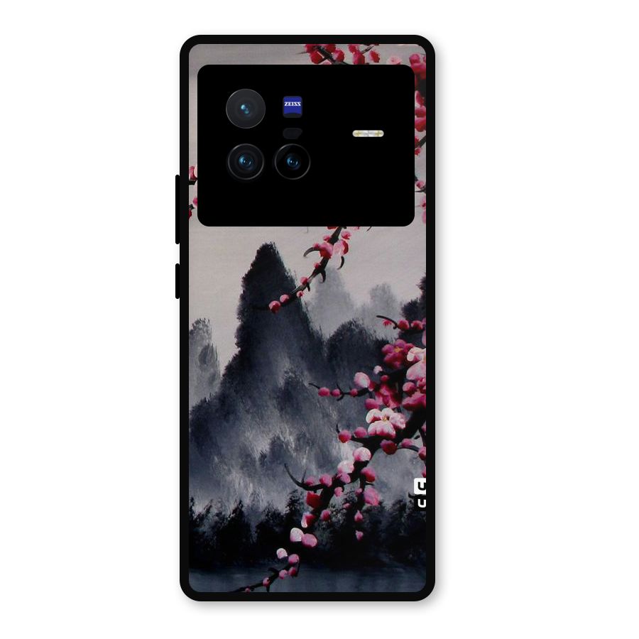 Hills And Blossoms Metal Back Case for Vivo X80