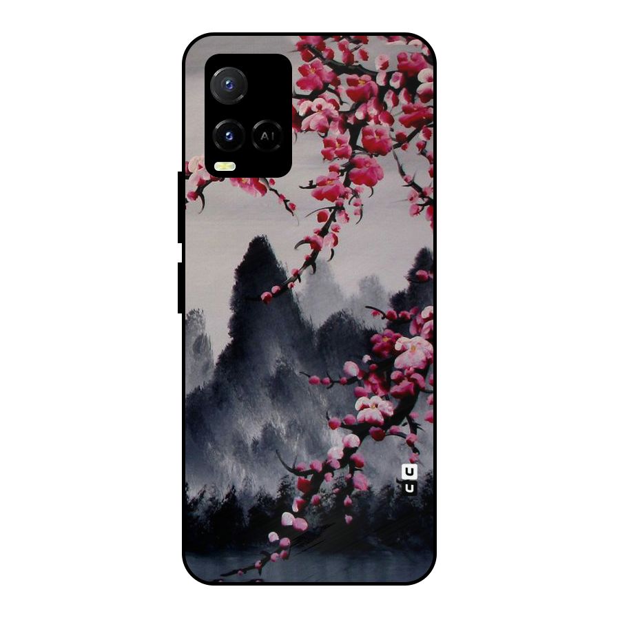 Hills And Blossoms Metal Back Case for Vivo Y21
