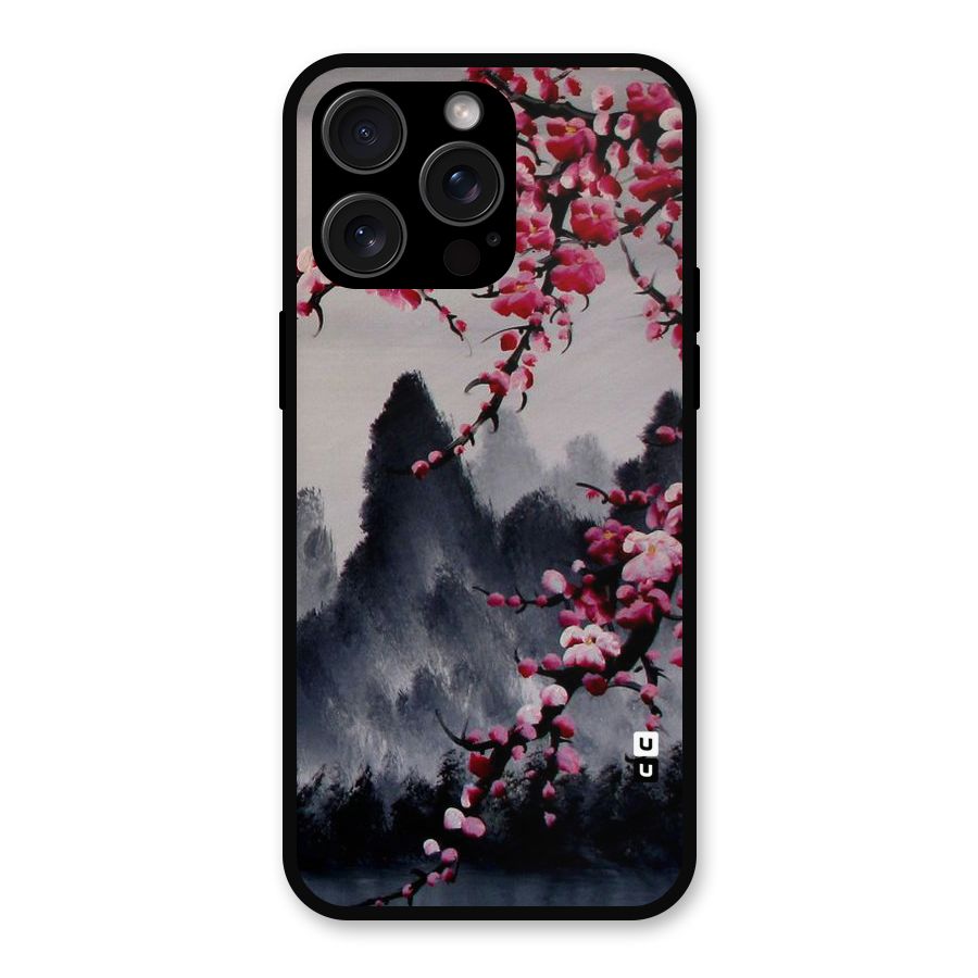 Hills And Blossoms Metal Back Case for iPhone 15 Pro Max