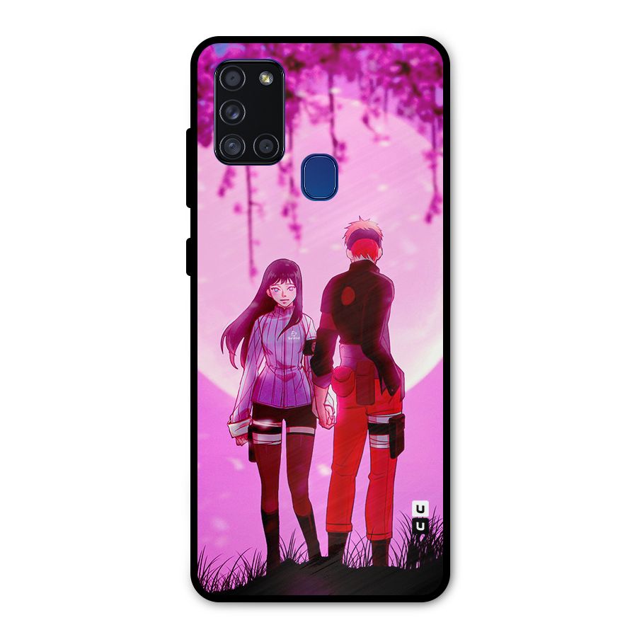 Hinata Holding Hand Metal Back Case for Galaxy A21s