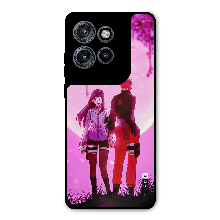 Hinata Holding Hand Metal Back Case for Motorola Edge 50 Neo
