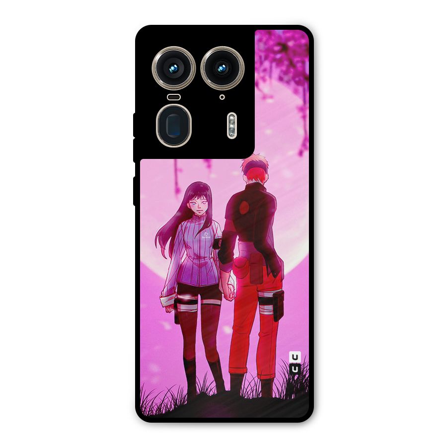 Hinata Holding Hand Metal Back Case for Motorola Edge 50 Ultra