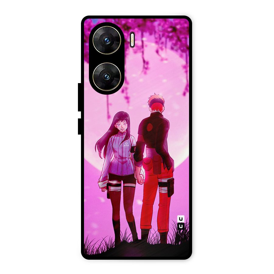 Hinata Holding Hand Metal Back Case for Vivo V29e