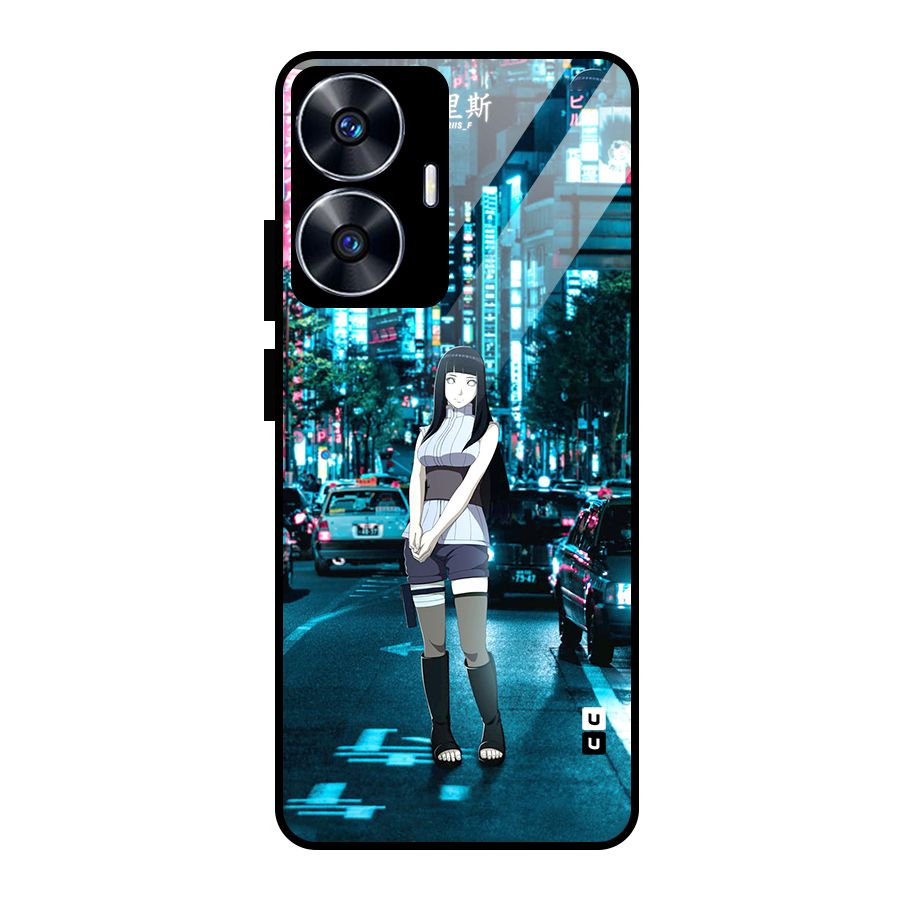 Hinata On Streets Glass Back Case for Realme Narzo N55
