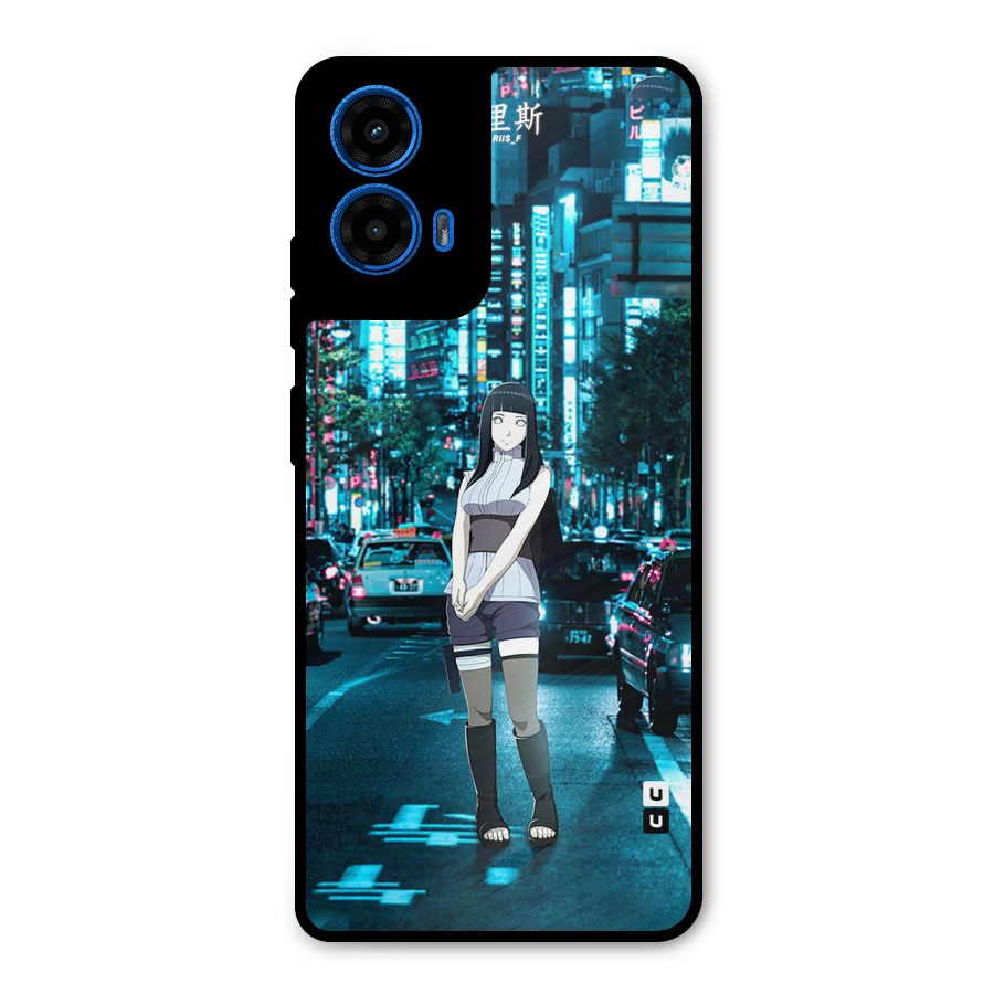 Hinata On Streets Metal Back Case for Moto G45
