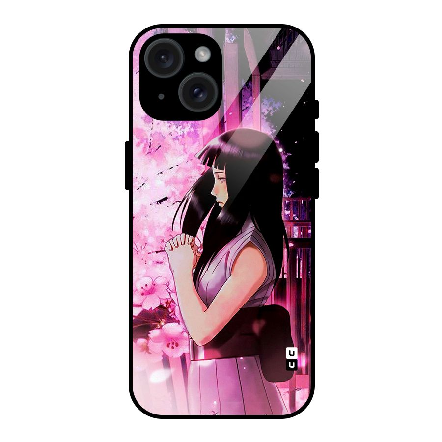 Hinata Preys Glass Back Case for iPhone 15