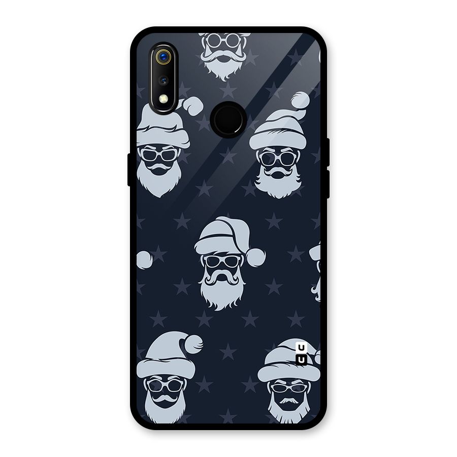 Hipster Santa Glass Back Case for Realme 3i