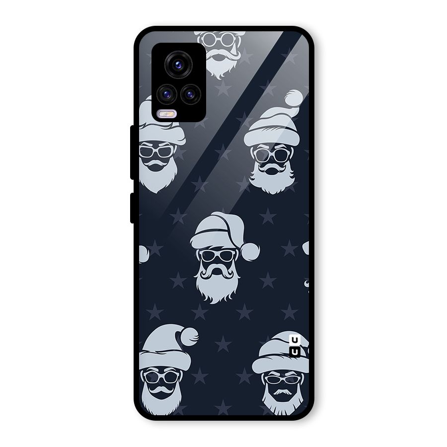 Hipster Santa Glass Back Case for Vivo V20 2021