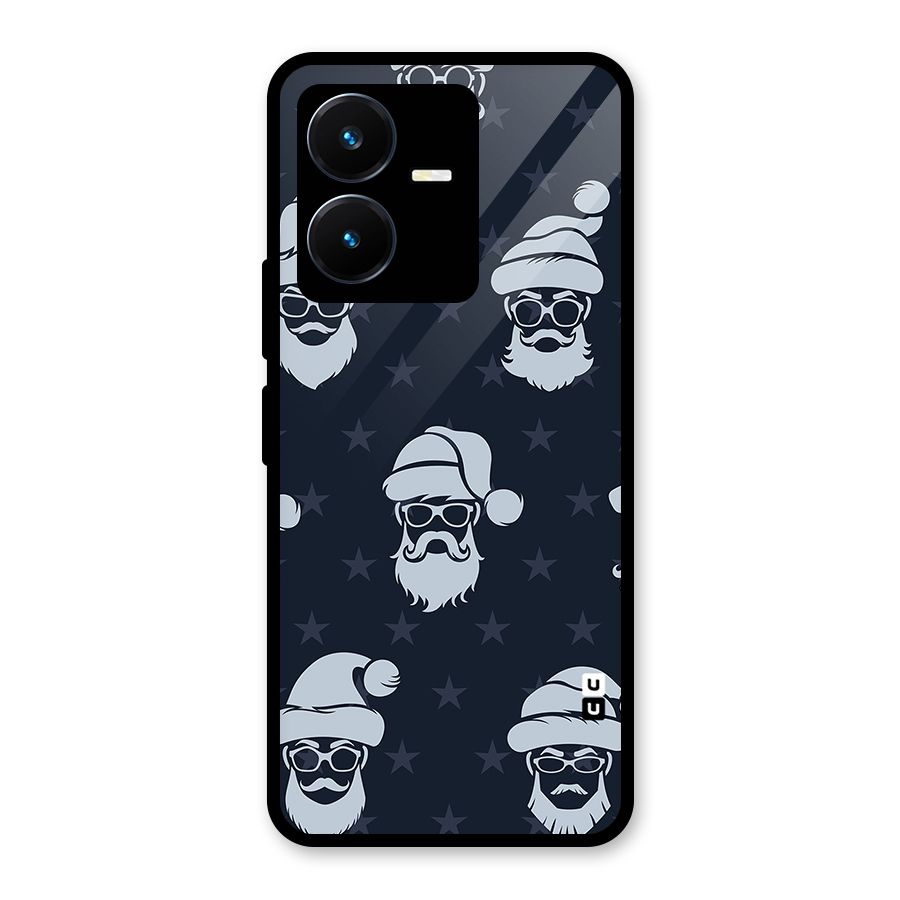 Hipster Santa Glass Back Case for Vivo Y22s