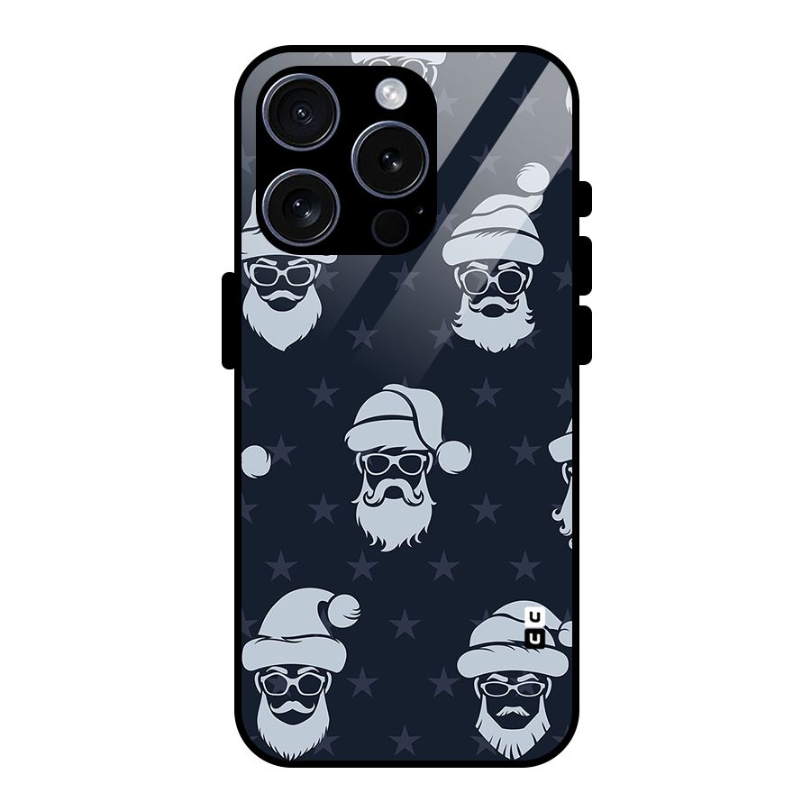 Hipster Santa Glass Back Case for iPhone 15 Pro