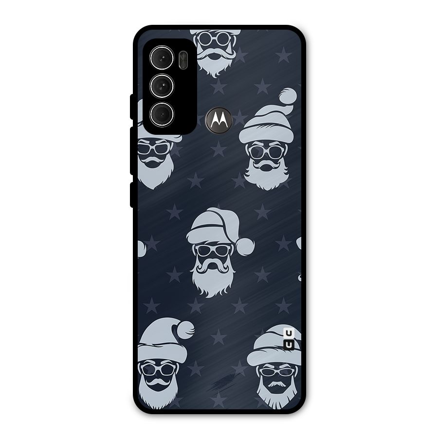 Hipster Santa Metal Back Case for Moto G60