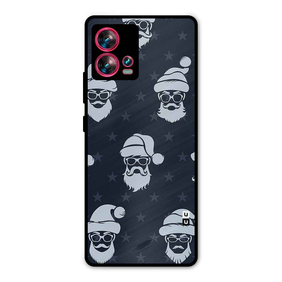 Hipster Santa Metal Back Case for Motorola Edge 30 Fusion