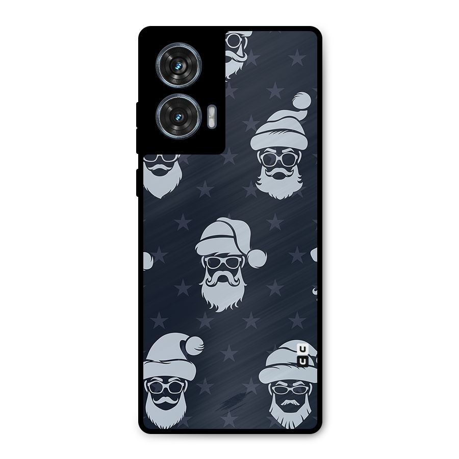 Hipster Santa Metal Back Case for Motorola Edge 50 Fusion