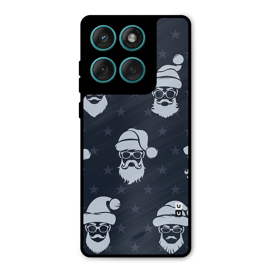 Hipster Santa Metal Back Case for Motorola Edge 60 Fusion