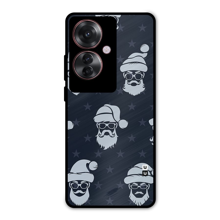 Hipster Santa Metal Back Case for Oppo F25 Pro
