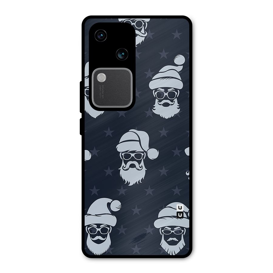 Hipster Santa Metal Back Case for Vivo V30 Pro