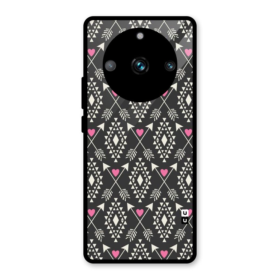 Hit Arrow Love Glass Back Case for Realme 11 Pro Plus