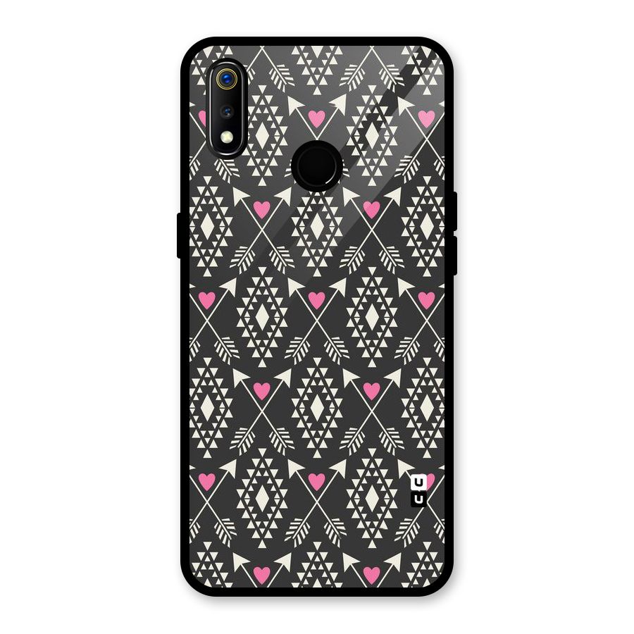 Hit Arrow Love Glass Back Case for Realme 3i