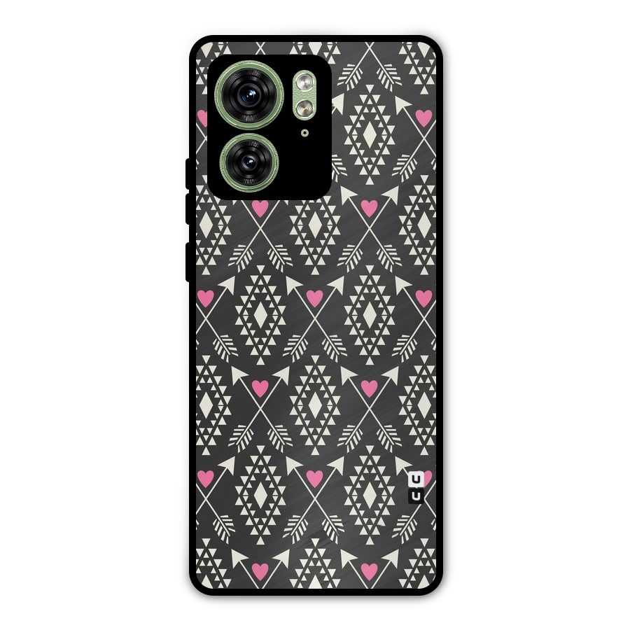 Hit Arrow Love Metal Back Case for Motorola Edge 40 5G