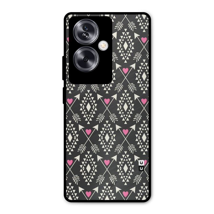 Hit Arrow Love Metal Back Case for Oppo A79 5G