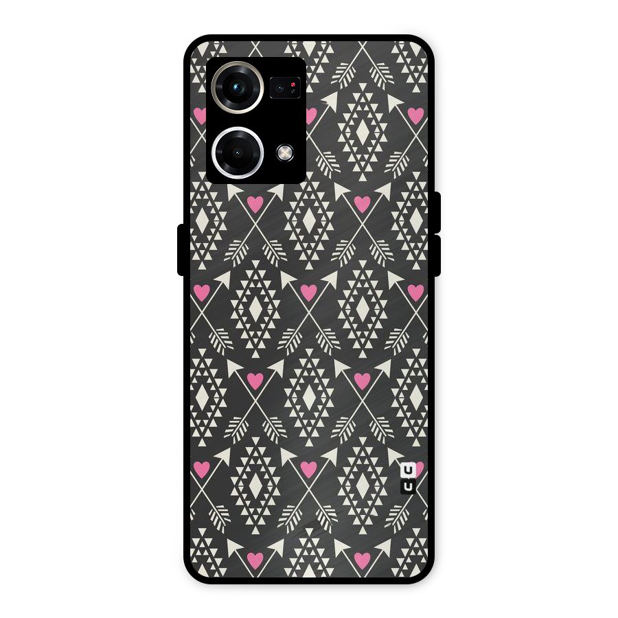 Hit Arrow Love Metal Back Case for Oppo F21 Pro 4G
