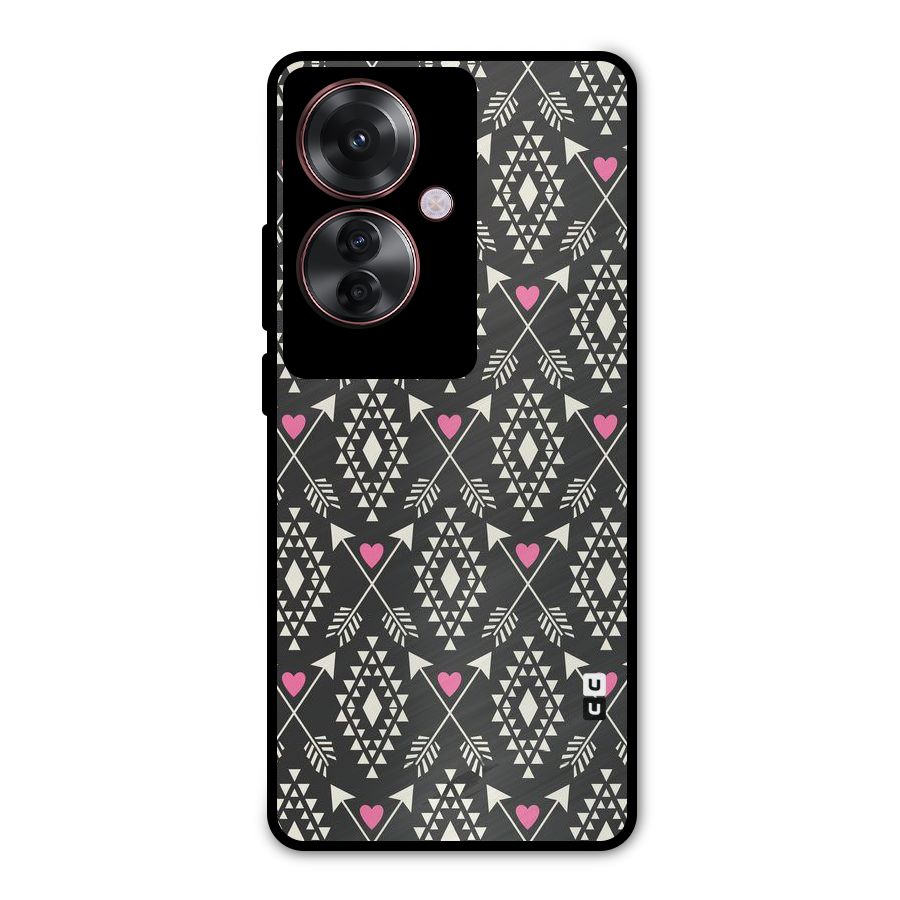 Hit Arrow Love Metal Back Case for Oppo F25 Pro